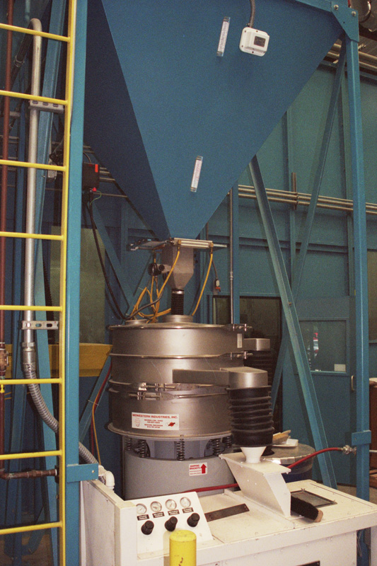Click to enlarge Hopper Going into Dense Particle Separator