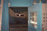 Stripped Helicopter in the Blast Booth Viewed from the Control Room