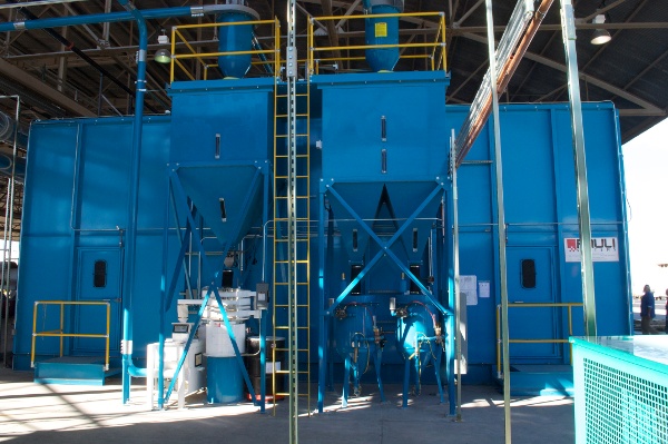 USAF Stripping Booth with Vibratory & Dense Particle Separator (White & gray equipment)